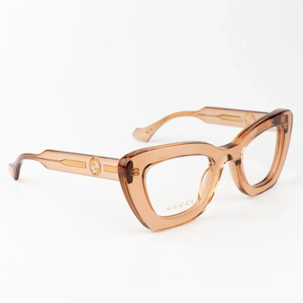 NEW Gucci GG1555O 004 Brown Women Cat Eye Eyeglasses GG 1555O